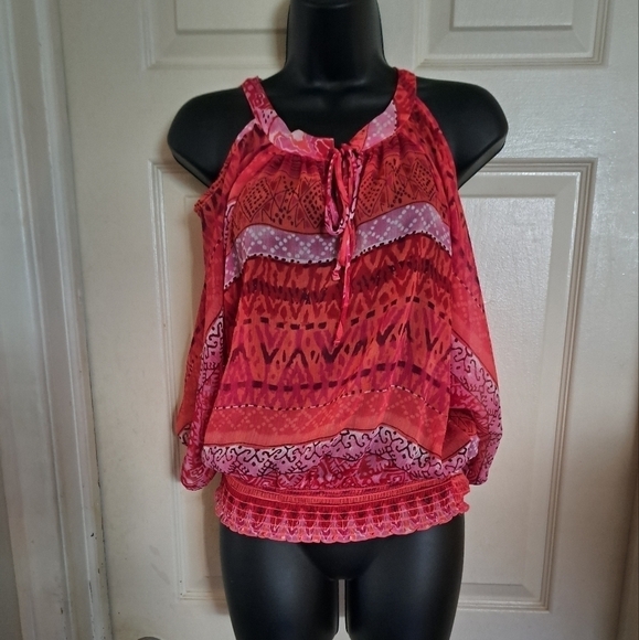 IZByer cold shoulder blouse size medium A-48 - Picture 1 of 4